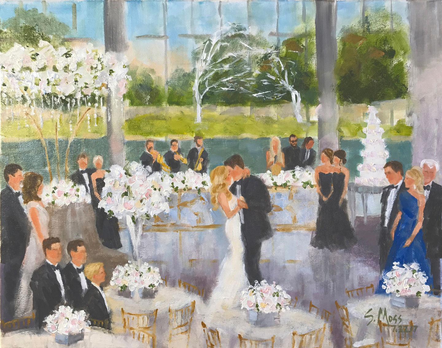 event painter, dallas, houston, austin, wedding painter, Susan Moss Cooper