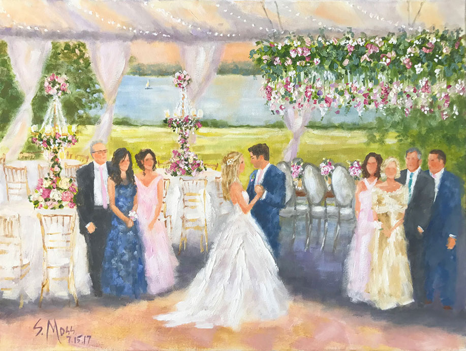 wedding painting, New England, Newport, RI by Susan Moss Cooper