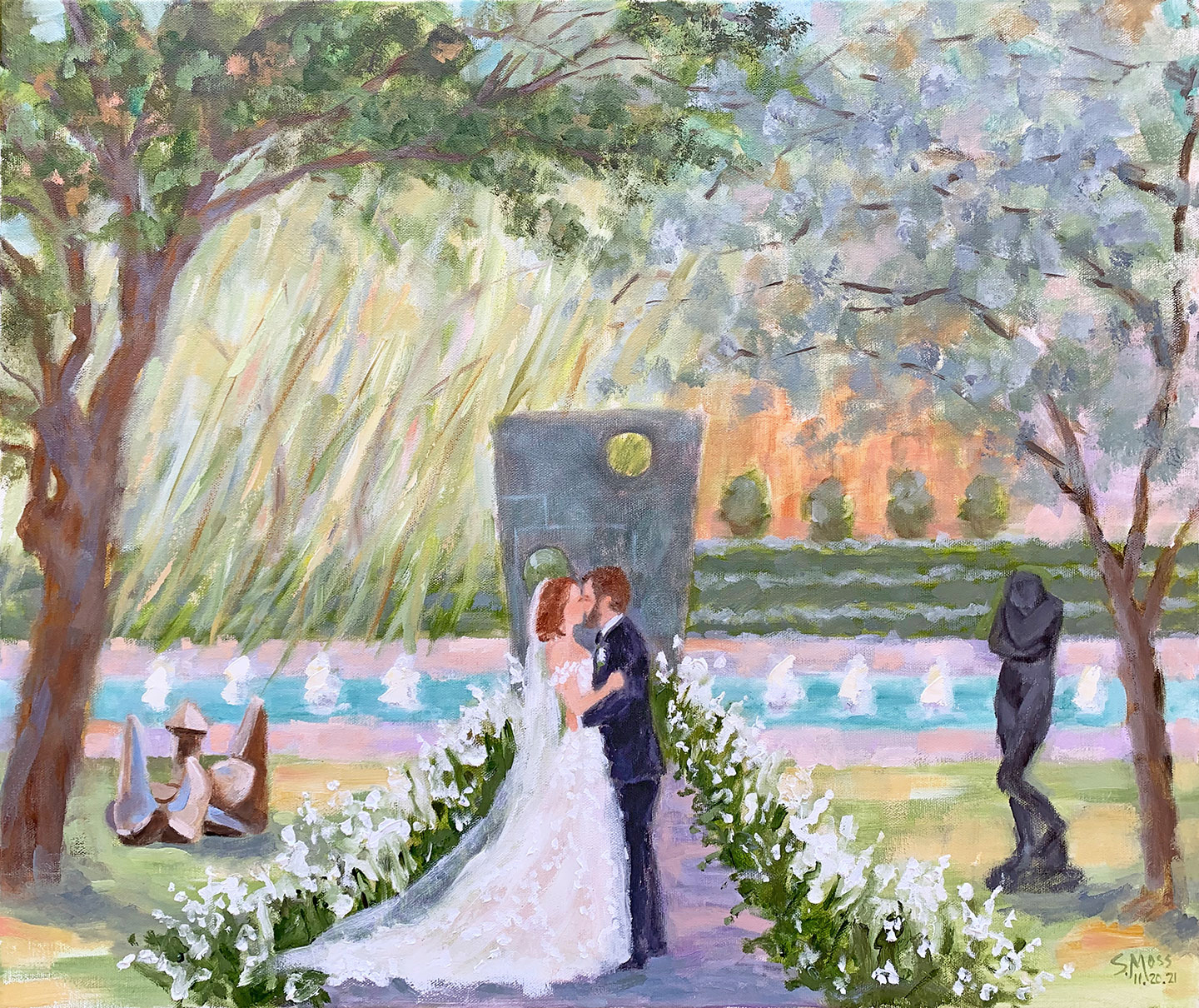 Wedding Ceremony Painting by Dallas artist Susan Moss Cooper at the Nasher Sculpture Center