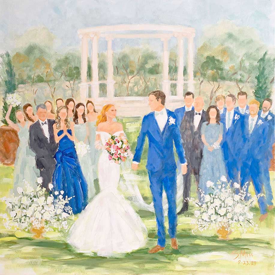 Live Event Wedding Painting by Susan Moss Cooper, Dallas, Texas Wedding Ceremony Painting at D'Vine Grace Vinyards by Susan Moss Cooper