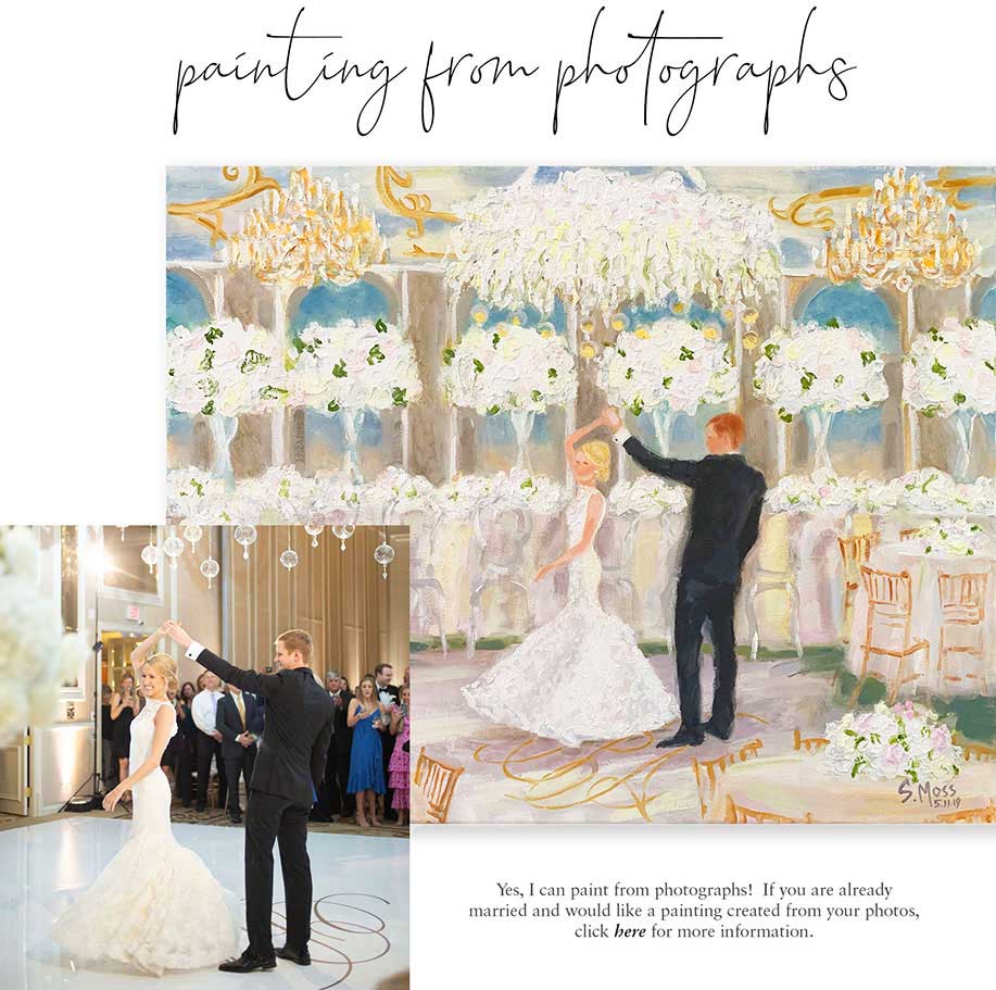 Wedding Paintings from your photographs Wedding Paintings from your photographs, example and info by Susan Moss Cooper